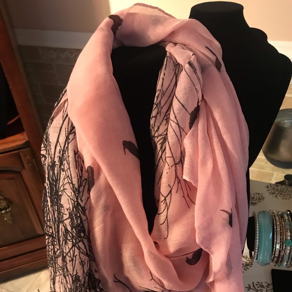 pink with brown accents scarf